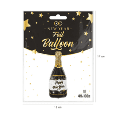 PartyPal Fóliový balónek supershape Happy New Year Šampaňské 100x49cm