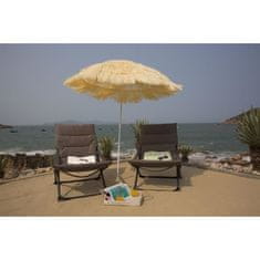 Kingsleeve Rovný plážový slunečník HAWAII, Ø160 cm x š.180 cm, Bílá ocelová konstrukce, Polyesterové plátno 170T, bez materiálu