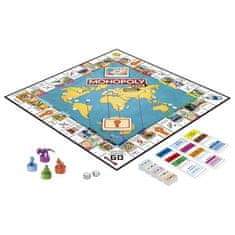 Monopoly Monopoly Cesta kolem světa, desková hra pro děti od 8 let, s podložkami a tabulkou se suchou mazací barvou