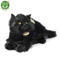 Rappa Plyšová kočka černá ležící 30 cm ECO-FRIENDLY