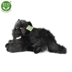 Rappa Plyšová kočka černá ležící 30 cm ECO-FRIENDLY