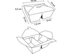 EKO krabička na jídlo - dvoudílný, papírový menubox na jídlo 1400 ml (300 ks)
