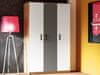 FINI 02 korpus dub artisan/bílý přední panel/antracitová intarzie - šatní skříň