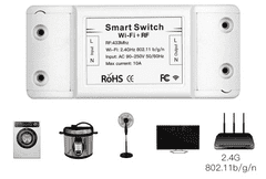 Moes Chytré dálkové ovládání Wi-Fi/RF 433, Tuya + rádiové dálkové ovládání 4 tlačítka sonoff