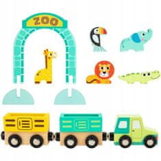Tooky Toy Dřevěná herní deska ZOO Animals Vehicle W