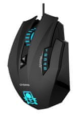 Crono myš CM648/ gaming/ optická/ drátová/ 4000 dpi/ LED podsvícení/ 11 tlačítek/ USB/ černo-modrá