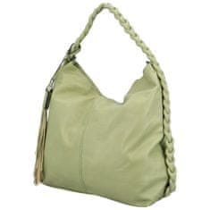 Trendová dámská koženková kabelka Aino, pastelově zelená
