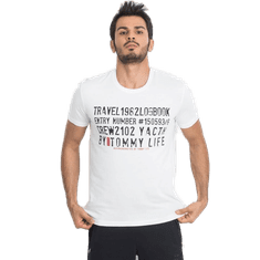 TOMMYLIFE Bílé pánské tričko s nápisem TOMMY LIFE 298-TS-TL-87282.05X_327379 S