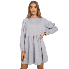 BASIC FEEL GOOD Dámské šaty s dlouhým rukávem BELLEVUE šedé RV-SK-7247.15P_379141 S-M