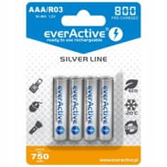 everActive Nabíjecí baterie AAA SilverLine 800mAh Ni-MH 4ks.