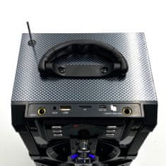 Media-Tech PartyBox BT MT3150 Bluetooth přenosný reproduktor s vestavěným 4,5" subwooferem a 3,8" středobasovým reproduktorem s celkovým výkonem 18W RMS, PMPO 800W
