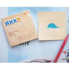 STICK´N Samolepicí bloček "Kraft Notes", hnědá barva, 76 x 76 mm, 100 listů, 21639