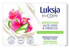 Luksja Silk Care Osvěžující krémové mýdlo na ruce a tělo - aloe vera a ibišek 100G