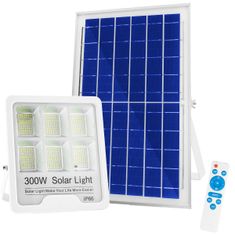 INNA Reflektor LED 300W 6500K studená bílá IP66 + solární panel a dálkovým ovladačem 