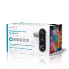 Nedis SmartLife chytrý domovní zvonek s kamerou, akumulátor, microSD, Full HD 1080p, IP54 (WIFICDP20GY)