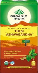 Organic India Tulsi se zeleným čajem a ašvagandou BIO, 25 sáčků
