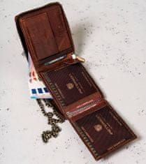 Peterson Velká, kožená pánská peněženka s řetízkem