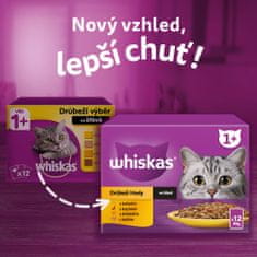 Whiskas kapsičky drůbeží výběr ve šťávě pro dospělé kočky 48x 85g