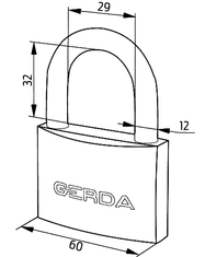 Gerda Visací zámek KSWS S60 Satin Shackle