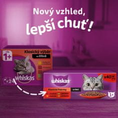 Whiskas kapsičky klasický výběr ve šťávě pro dospělé kočky 40x85 g