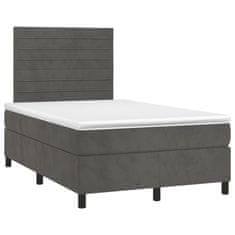 Greatstore Box spring postel s matrací tmavě šedá 120 x 200 cm samet