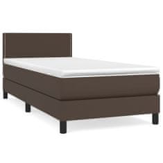 Petromila Box spring postel s matrací hnědá 90x200 cm umělá kůže