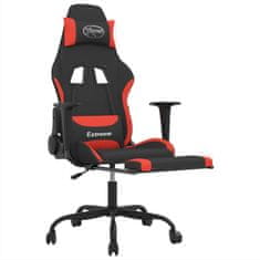 Vidaxl Herní židle s podnožkou černá a červená textil