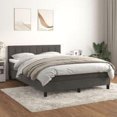 Petromila Box spring postel s matrací tmavě šedý 140 x 190 cm samet