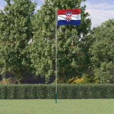 Vidaxl Vlajka Chorvatska a stožár 6,23 m hliník