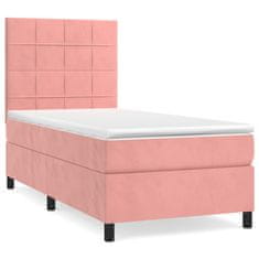 Greatstore Box spring postel s matrací růžová 80 x 200 cm samet