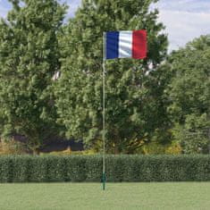Greatstore Vlajka Francie a stožár 5,55 m hliník