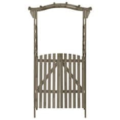 Greatstore Pergola s brankou 116 x 40 x 204 cm šedá masivní jedle