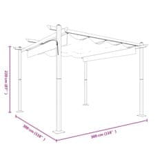 Vidaxl Zahradní altán se zatahovací střechou 3 x 3 m taupe