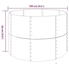 Greatstore Zahradní truhlík práškově lakovaná ocel 100x100x68 antracitový