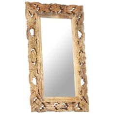 Vidaxl Ručně vyřezávané zrcadlo hnědé 80 x 50 cm masivní mangovník
