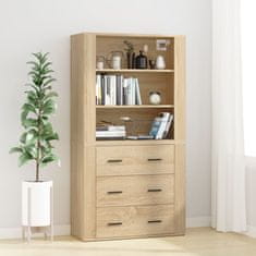 Greatstore Skříň highboard dub sonoma kompozitní dřevo