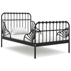 Greatstore Prodloužitelný rám postele černý kov 80 x 130/200 cm