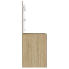 Greatstore Kosmetický stolek s LED světly 110 x 55 x 145 cm MDF dub