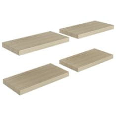 Vidaxl Plovoucí nástěnné police 4 ks dubové 50 x 23 x 3,8 cm MDF