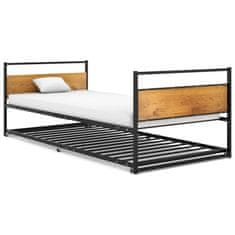 Vidaxl Rám vysouvací postele černý kovový 90 x 200 cm