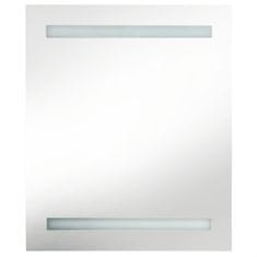 Greatstore LED koupelnová skříňka se zrcadlem zářivě šedá 50 x 14 x 60 cm