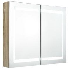 Vidaxl LED koupelnová skříňka se zrcadlem dub 80 x 12 x 68 cm