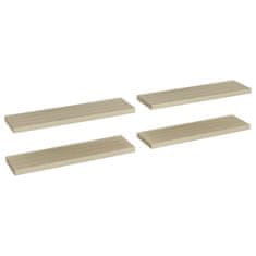 Vidaxl Plovoucí nástěnné police 4 ks dubové 90 x 23,5 x 3,8 cm MDF