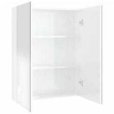 Greatstore Koupelnová skříňka se zrcadlem 60 x 15 x 75 cm MDF zářivě bílá