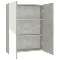 Greatstore Koupelnová skříňka se zrcadlem 60x15x75 cm MDF betonově šedá