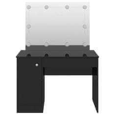 Greatstore Toaletní stolek s LED světly 110 x 55 x 145 cm MDF zářivě černý