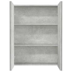 Greatstore Koupelnová skříňka se zrcadlem 60x15x75 cm MDF betonově šedá