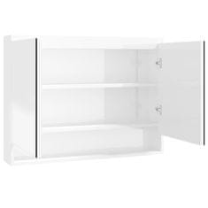 Vidaxl Koupelnová skříňka se zrcadlem 80 x 15 x 60 cm MDF zářivě bílá