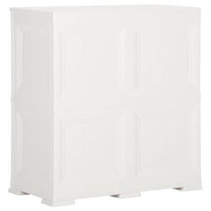 Vidaxl Plastová skříňka 79 x 43 x 85,5 cm design dřeva bílá