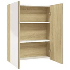 Greatstore Koupelnová skříňka se zrcadlem 60x15x75 cm MDF bílá a dub